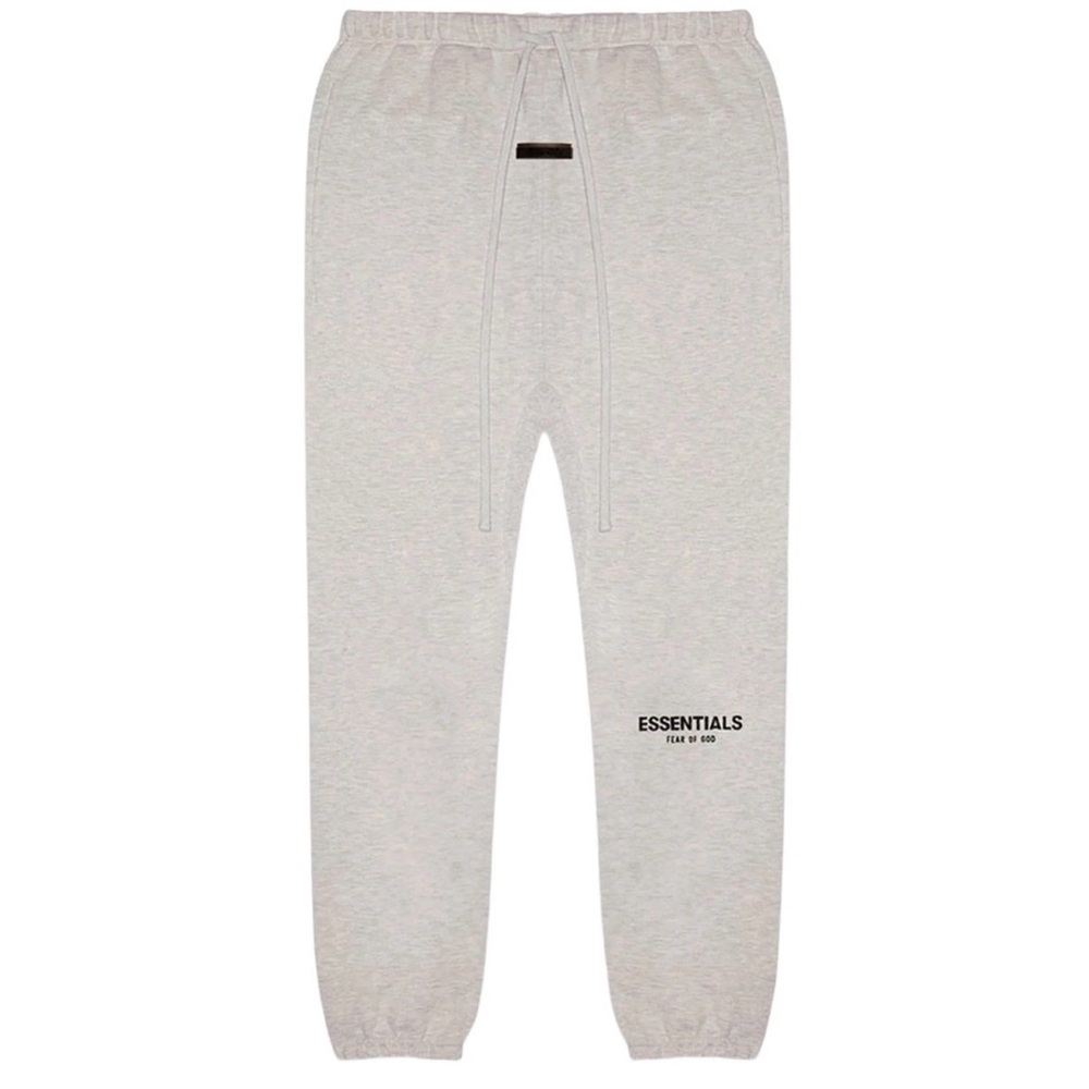 NWT Essentials Fear of Gos Light Oatmeal Gray Sweatpants Joggers Cuffed Men - S